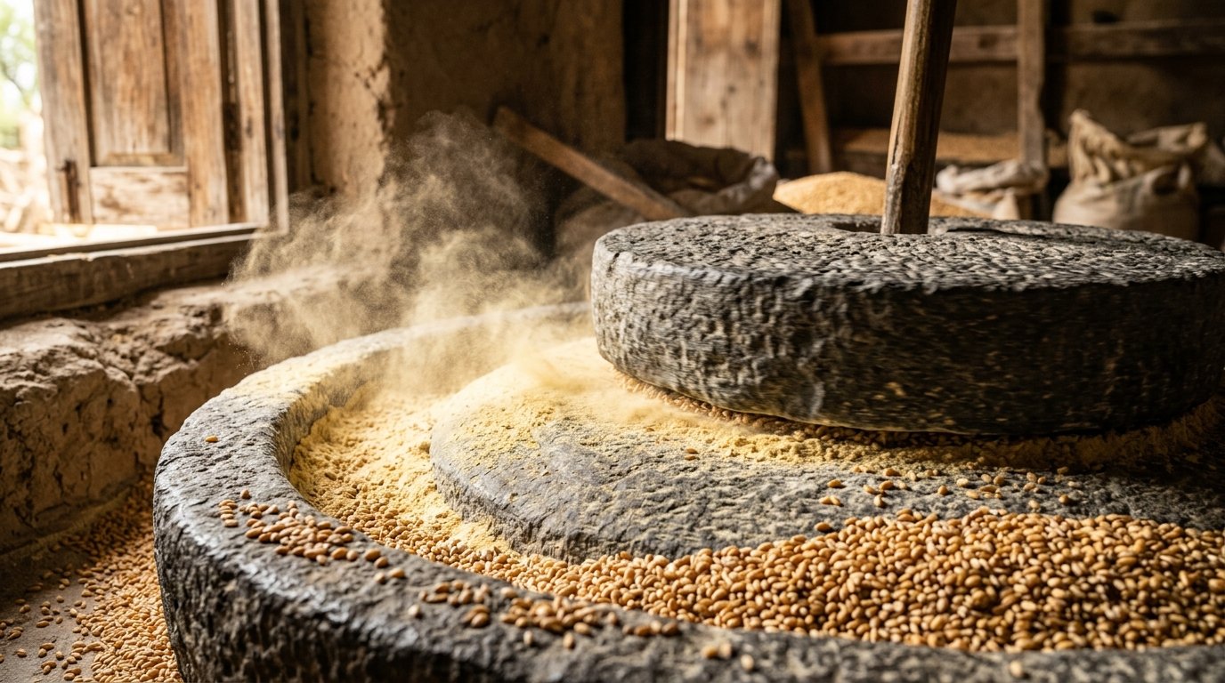 Live flour grinding chakki cam